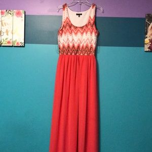 Coral maxi dress